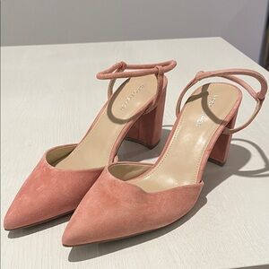 Marc Fisher Blush Suede Block Heels